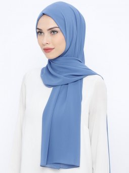 Elit Şifon İndigo Şal