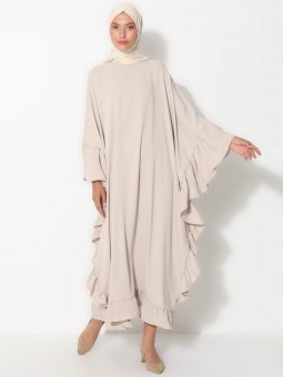 Fırfırlı Bej Ferace