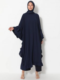 Fırfırlı Lacivert Ferace