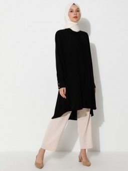 Bebe Yaka Siyah Tunik