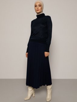 Piliseli Lacivert Etek