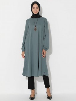 Kolye Detaylı Mint Tunik