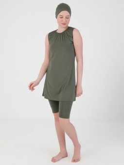 Haki Yarım Kapalı Mayo