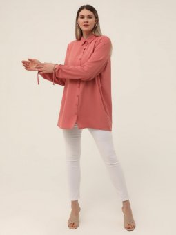 Boydan Düğmeli Yavruağzı Tunik