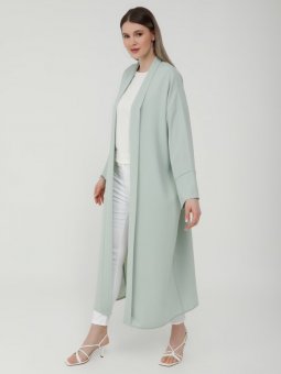 Su Yeşili Büyük Beden Düz Renk Ferace