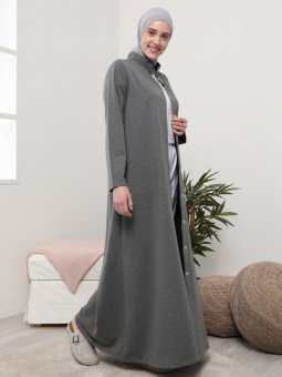 Antrasit Hakim Yaka Çıtçıtlı Kap