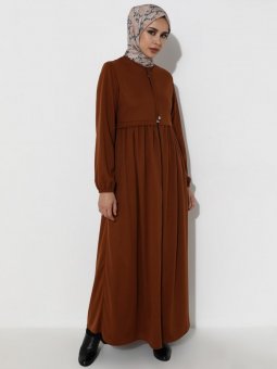 Boydan Fermuarlı Taba Ferace