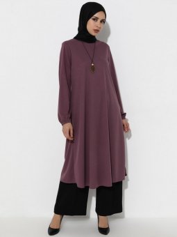Kolye Detaylı Lila Tunik