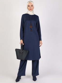 Tunik&Pantolon İkili İndigo Takım