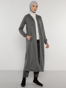 Fermuarlı Spor Antrasit Kap