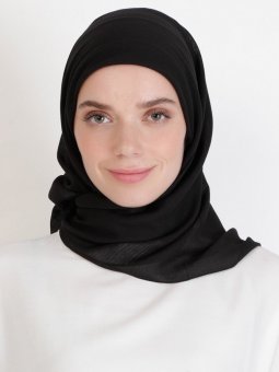 Pano Pamuk Siyah Eşarp