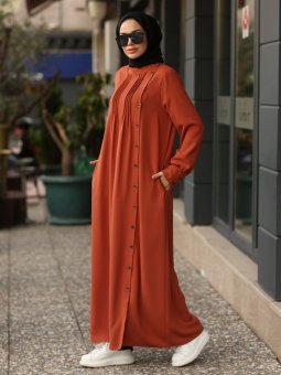 Düğmeli Taba Ferace