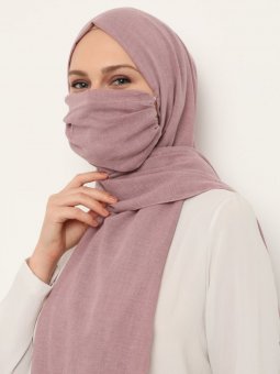 Düz Renk Maskeli Açık Lila Şal