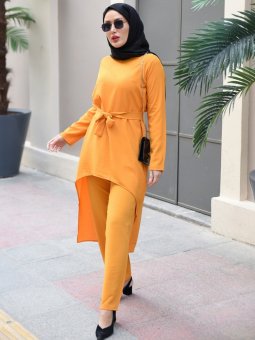 Tunik&Pantolon İkili Aerobin Hardal Takım