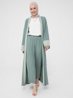 İki Renkli Çağla Mint Ferace