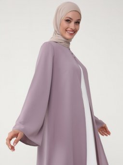 İpek Tuşeli Bluz&Koyu Gül Kurusu Beyaz Kap İkili Takım