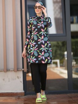 Siyah Tam Kapalı Mayo