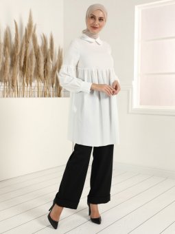 Bebe Yaka Ekru Tunik