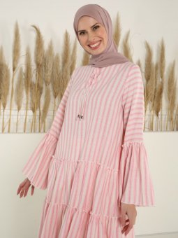 İspanyol Kollu Gül Kurusu Tunik