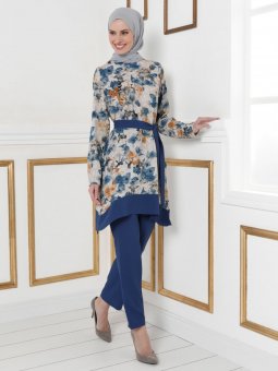 Tunik&Pantolon İkili İndigo Takım