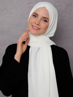 Krep Jazz Şal Beyaz