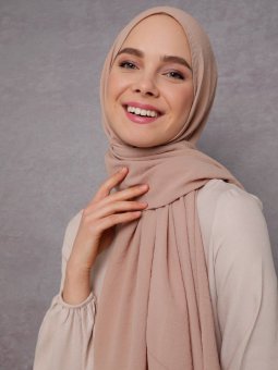 Krep Jazz Şal Koyu Bej